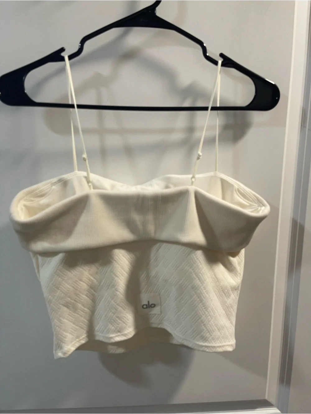 ALO Yoga Cream Fold-Over Ribbed Camisole